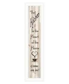 "Kitchen is the Heart of the Home" by Artisan Trendy Decor 4U, Ready to Hang Framed Print, White Frame