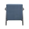 Casual Transitional Accent Chair 1pc Blue Fabric Upholstery Dark Gray Frame Solid Wood Living Room Furniture
